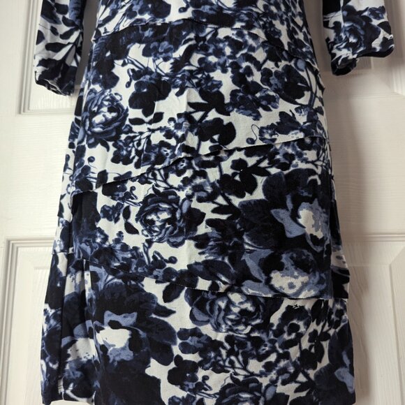 INC international concepts Navy and white floral dress - small - Picture 4 of 7